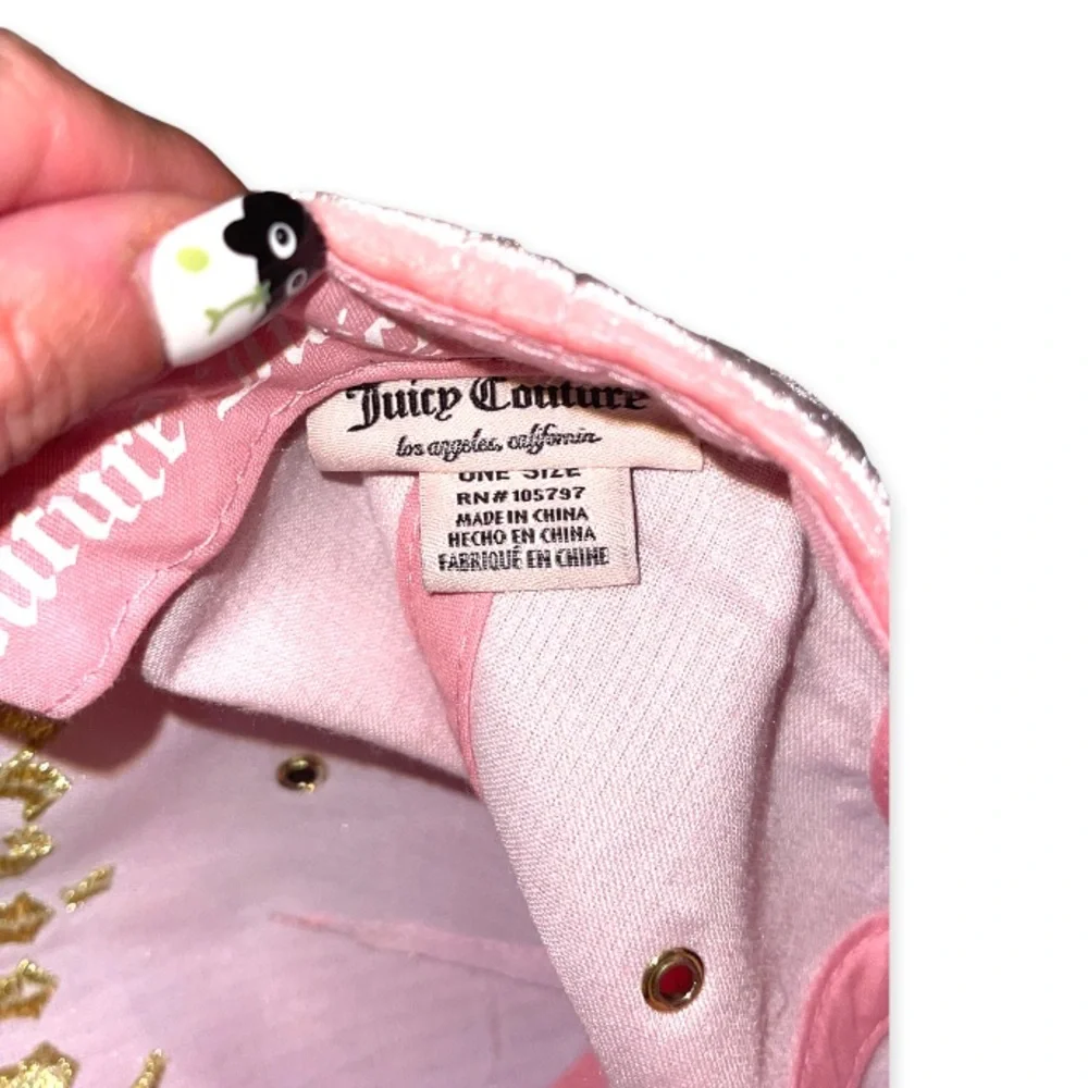 Juicy Couture Vintage Pink Velvet Embroidered Gold Logo 